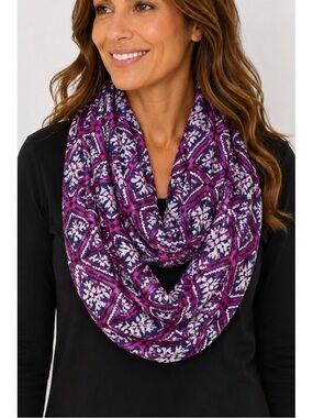 Dark blue & purple infinity scarf